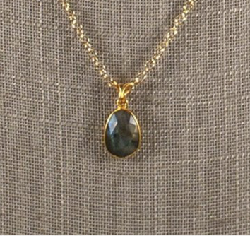 Golden Hour - Labradorite Pendant Layered Necklace