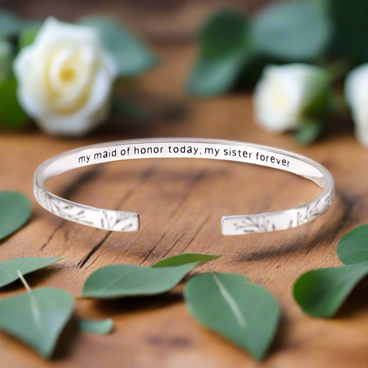 My Sister’s Keeper – Minimalist Maid of Honor Cuff